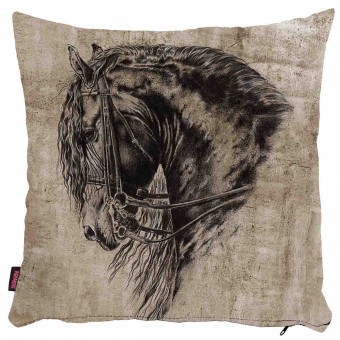 At Desenli Yastık Kılıfı